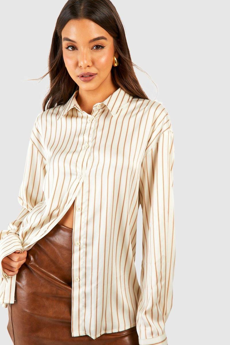 Сорочка в атласну смужку