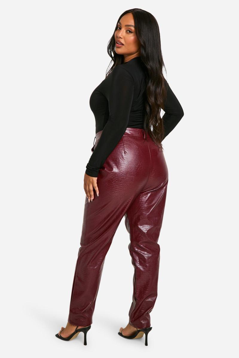 Плюс приталені штани Croc Pu