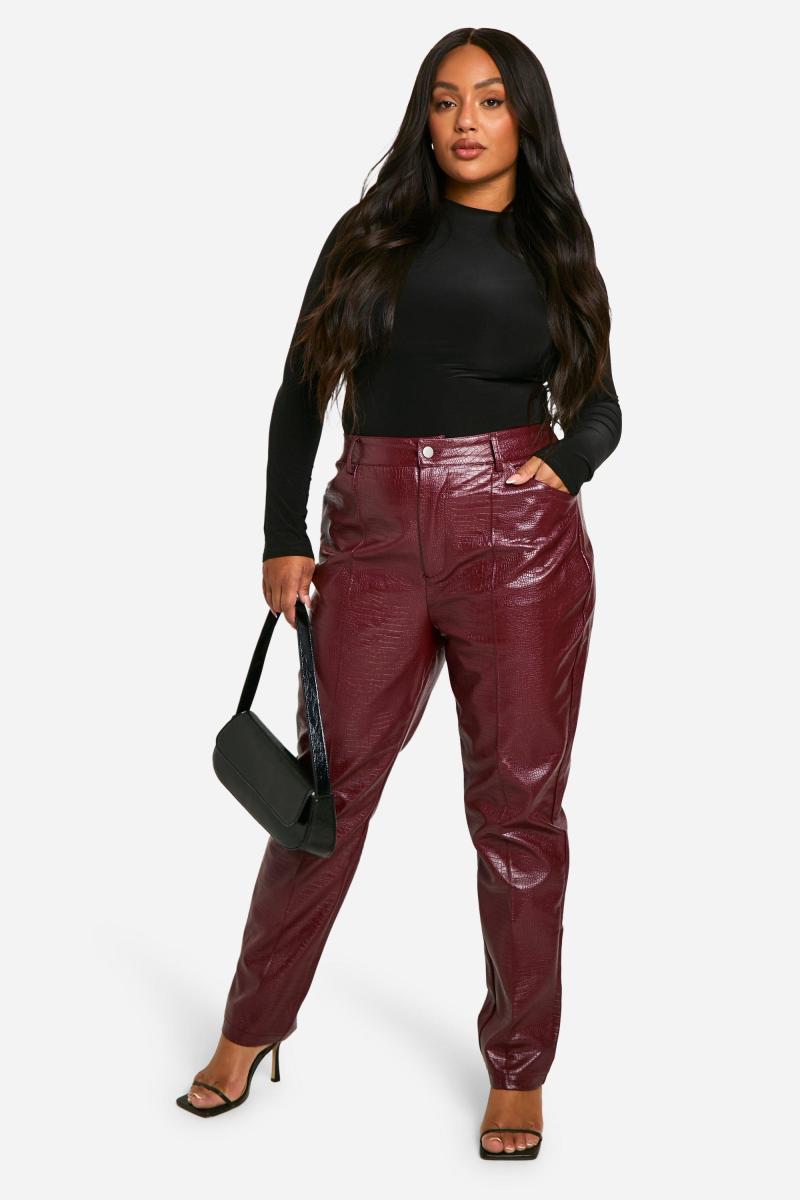 Плюс приталені штани Croc Pu