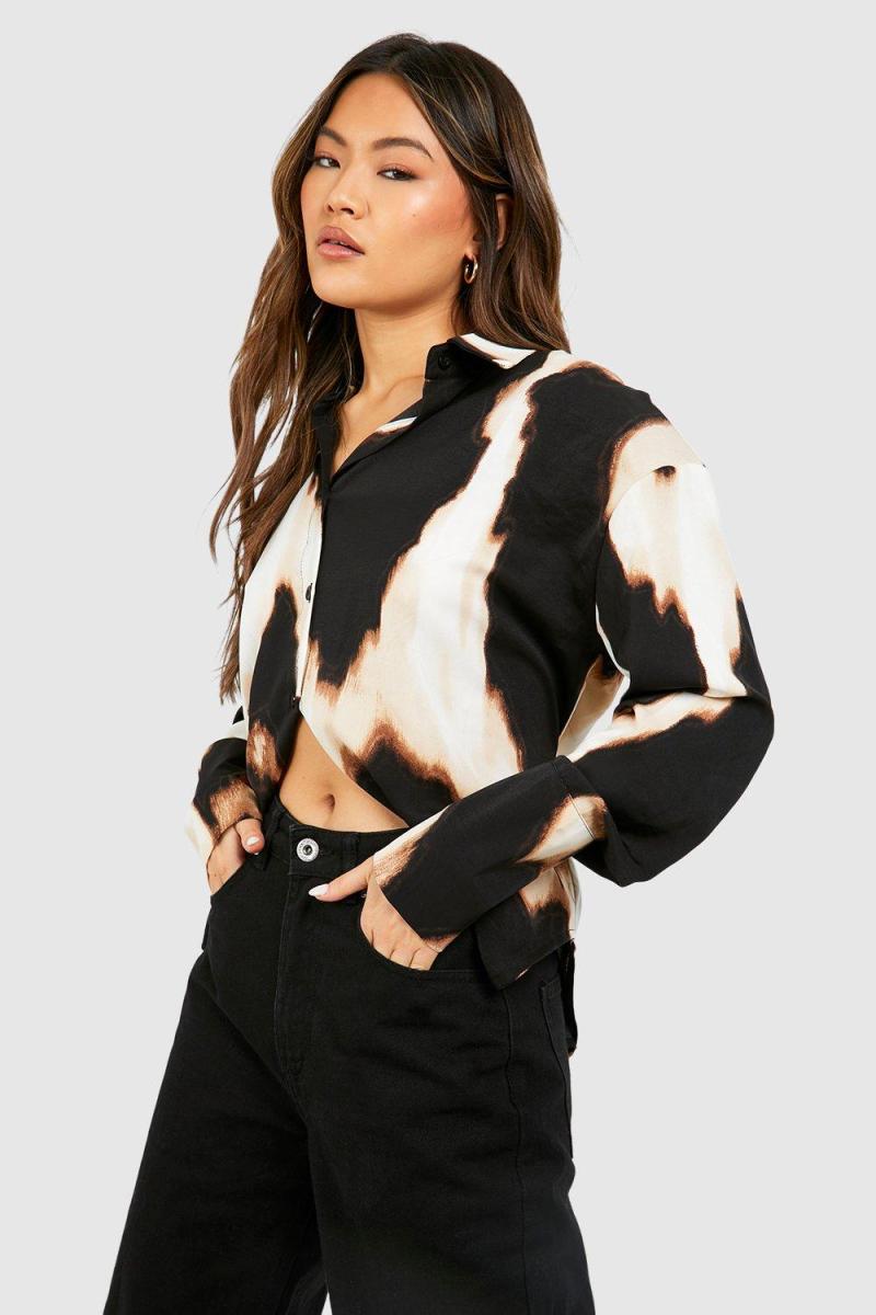 Велика сорочка з леопардовими манжетами