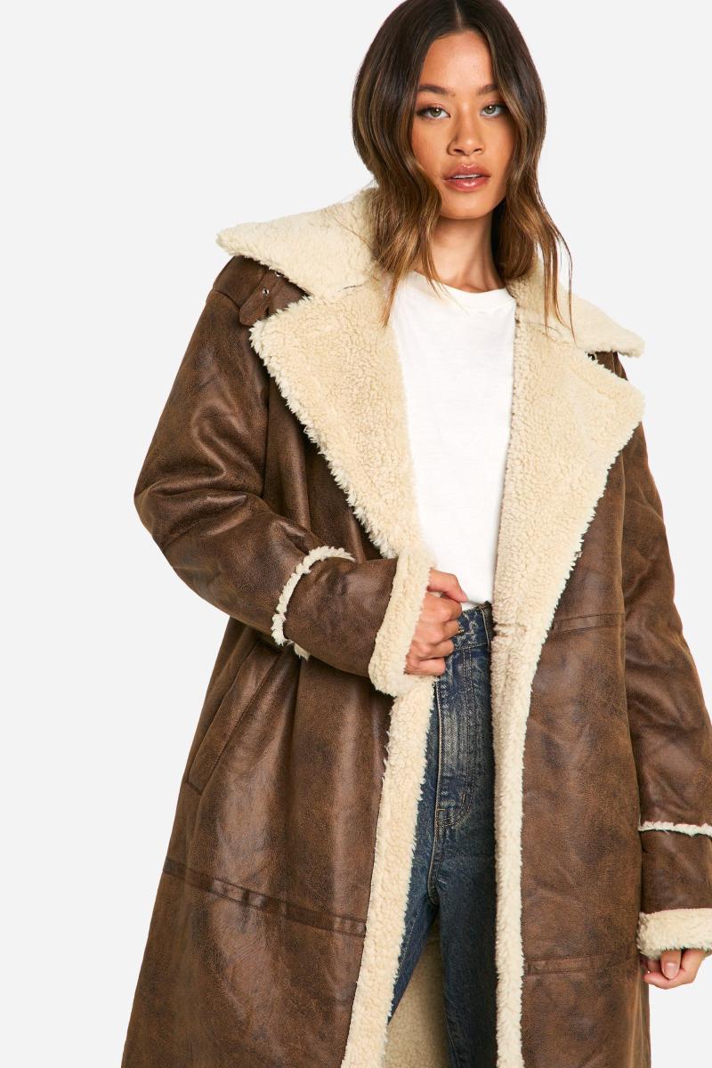 Високе пальто-авіатор у вінтажному стилі