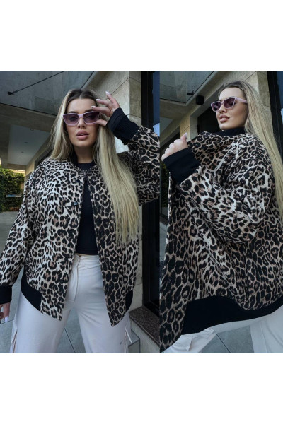 Бомбер у принті леопард 