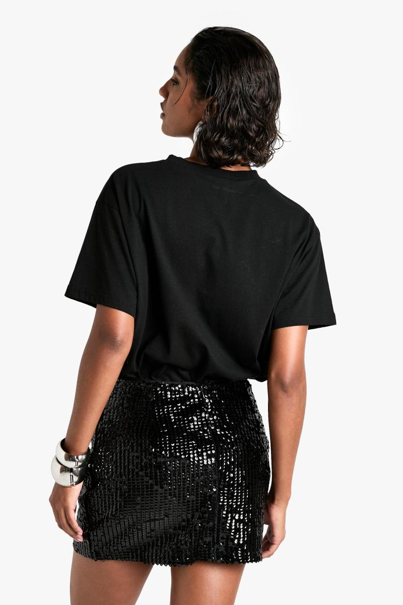 Міні-спідниця з паєтками з високою пряжкою