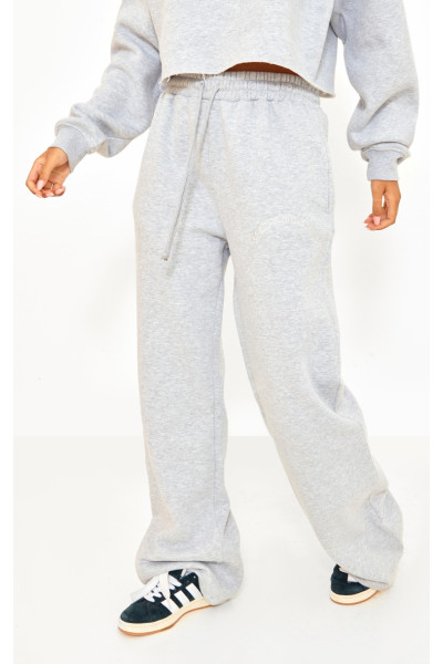 PrettyLittling Tall Grey Marl DrawString Wide Neg Joggers