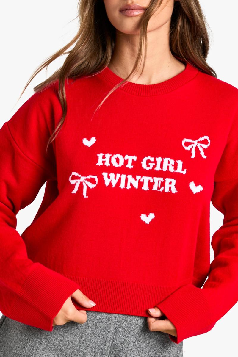 Зимовий різдвяний джемпер Hot Girl