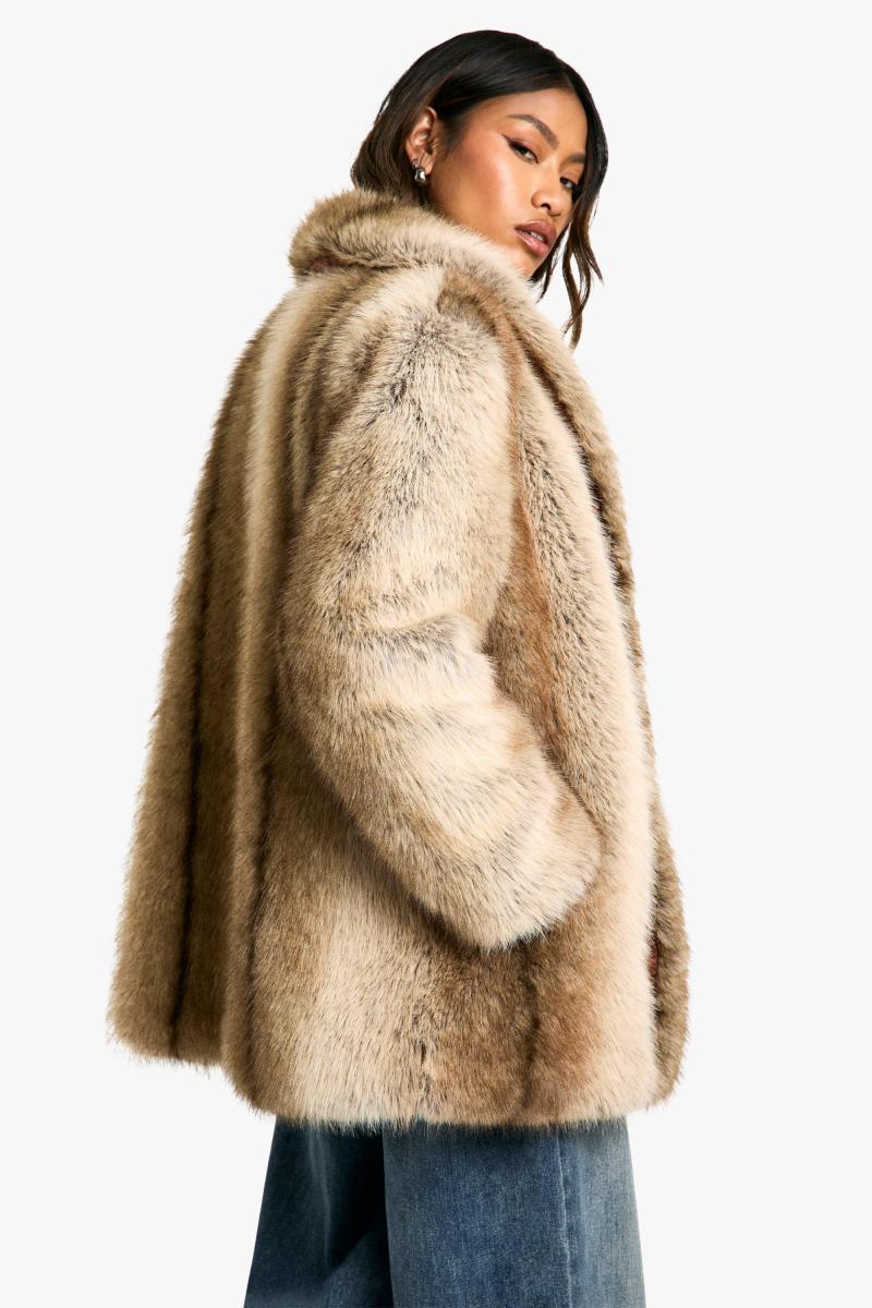 Шуба преміум-класу зі штучного хутра у вінтажному стилі