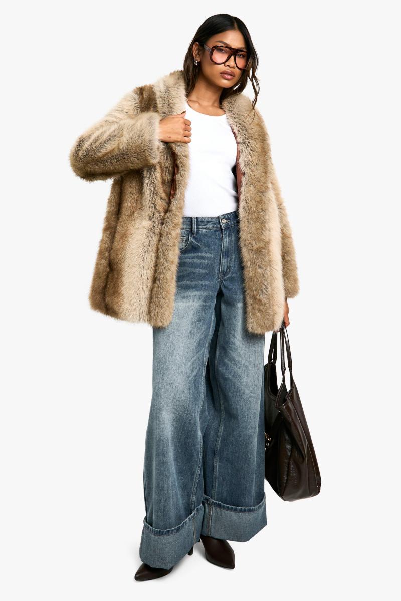 Шуба преміум-класу зі штучного хутра у вінтажному стилі