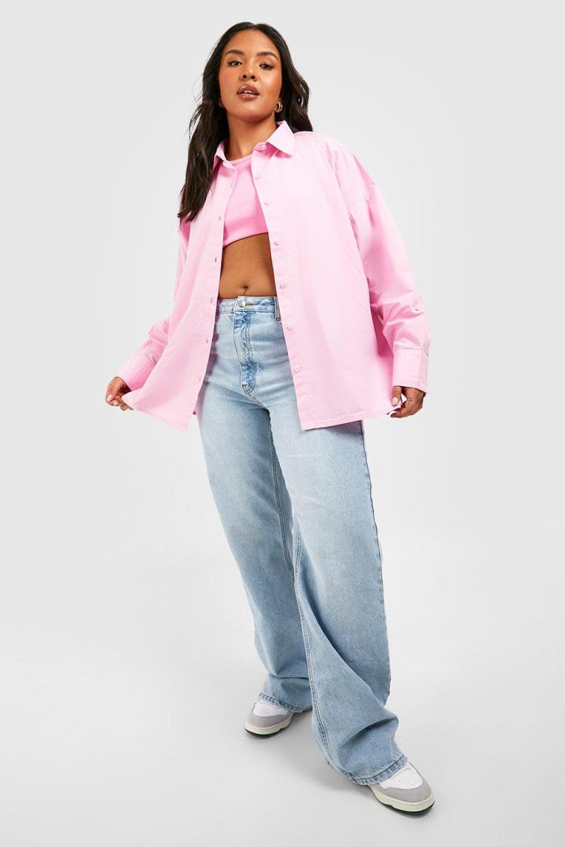 Оверсайз-сорочка білого кольору з попліном