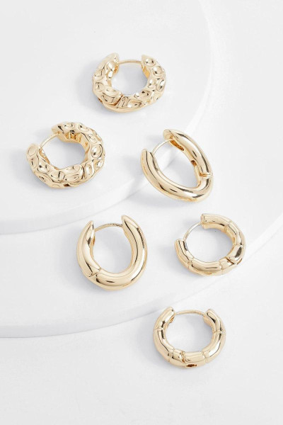 Золоті міні-сережки-кільця Multipack