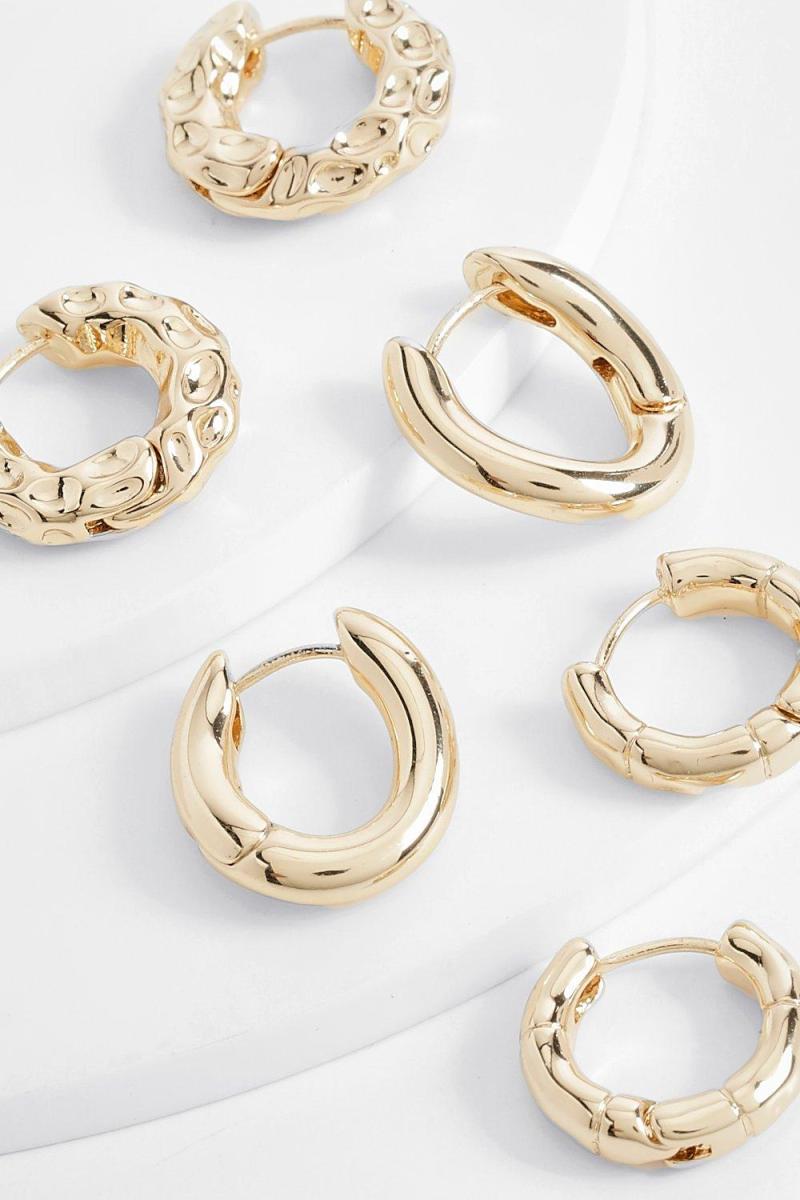 Золоті міні-сережки-кільця Multipack