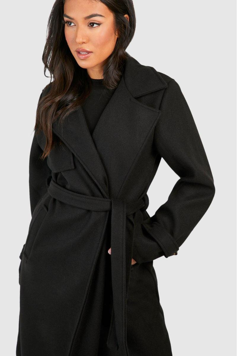 Тренч Petite Belted Wool Look