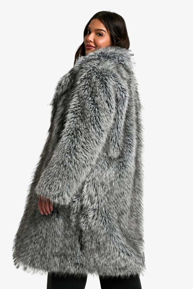Пальто мідаксі преміум-класу з вінтажним наконечником зі штучного хутра