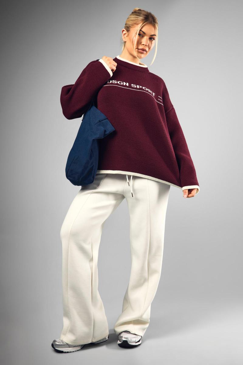 Трикотажний джемпер великого розміру з круглим вирізом DSGN Sport