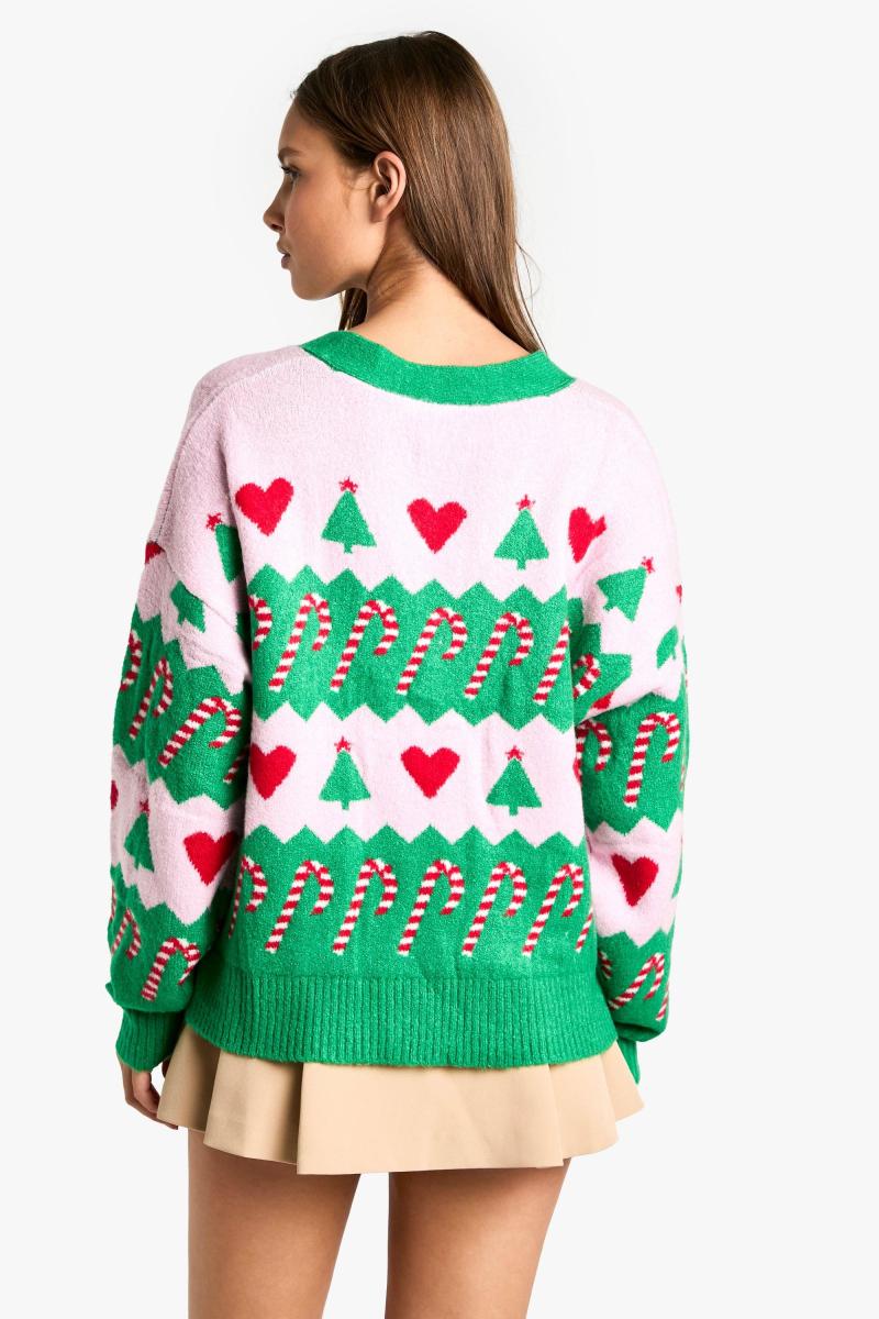 В'язаний кардиган із різдвяним сердечком
