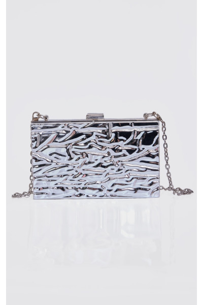 Срібна розплавлена ​​сумка-клатч