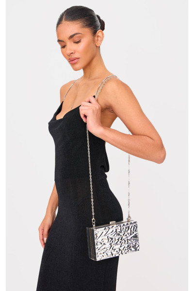 Срібна розплавлена ​​сумка-клатч