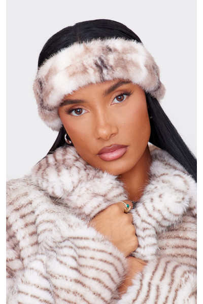 Пов'язка на голову з м'якого вузла зі штучного хутра