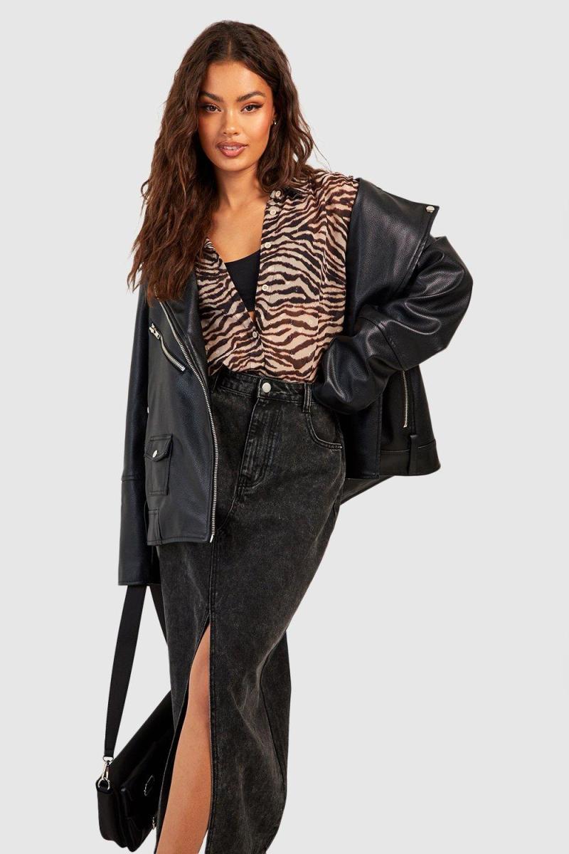 Шоколадна шифонова сорочка з тигром