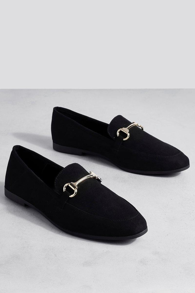 Лофери із штучної замші з круглим носком і обробкою з однією планкою