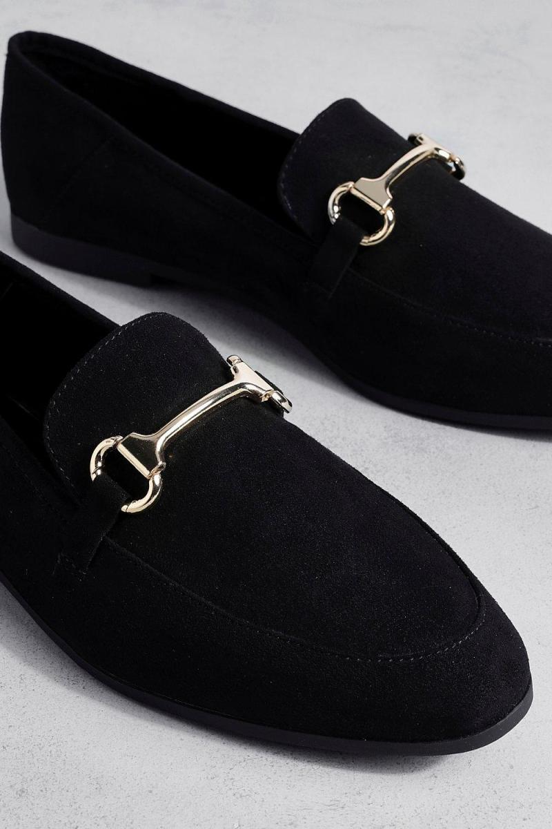 Лофери із штучної замші з круглим носком і обробкою з однією планкою