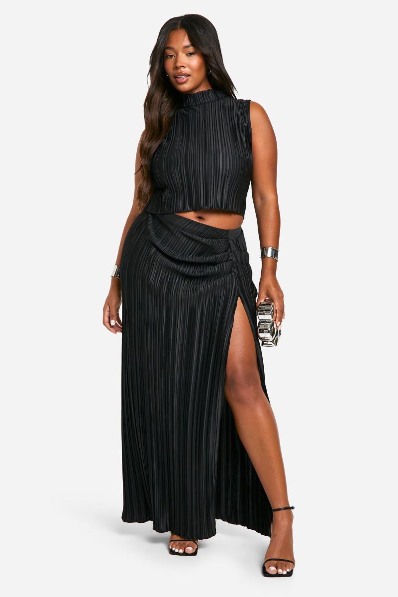 Плюс плісований топ і максі-спідниця з рюшами Co