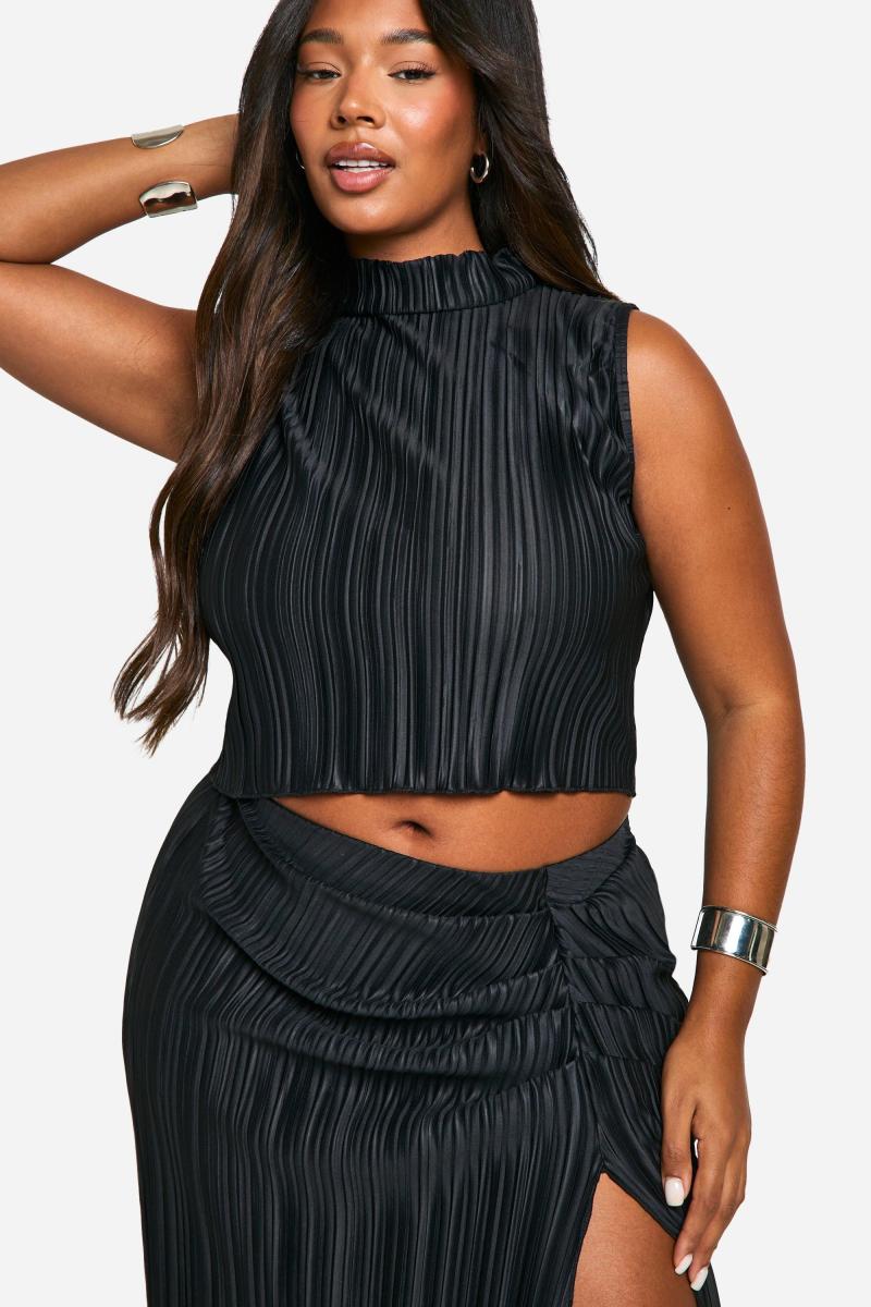 Плюс плісований топ і максі-спідниця з рюшами Co