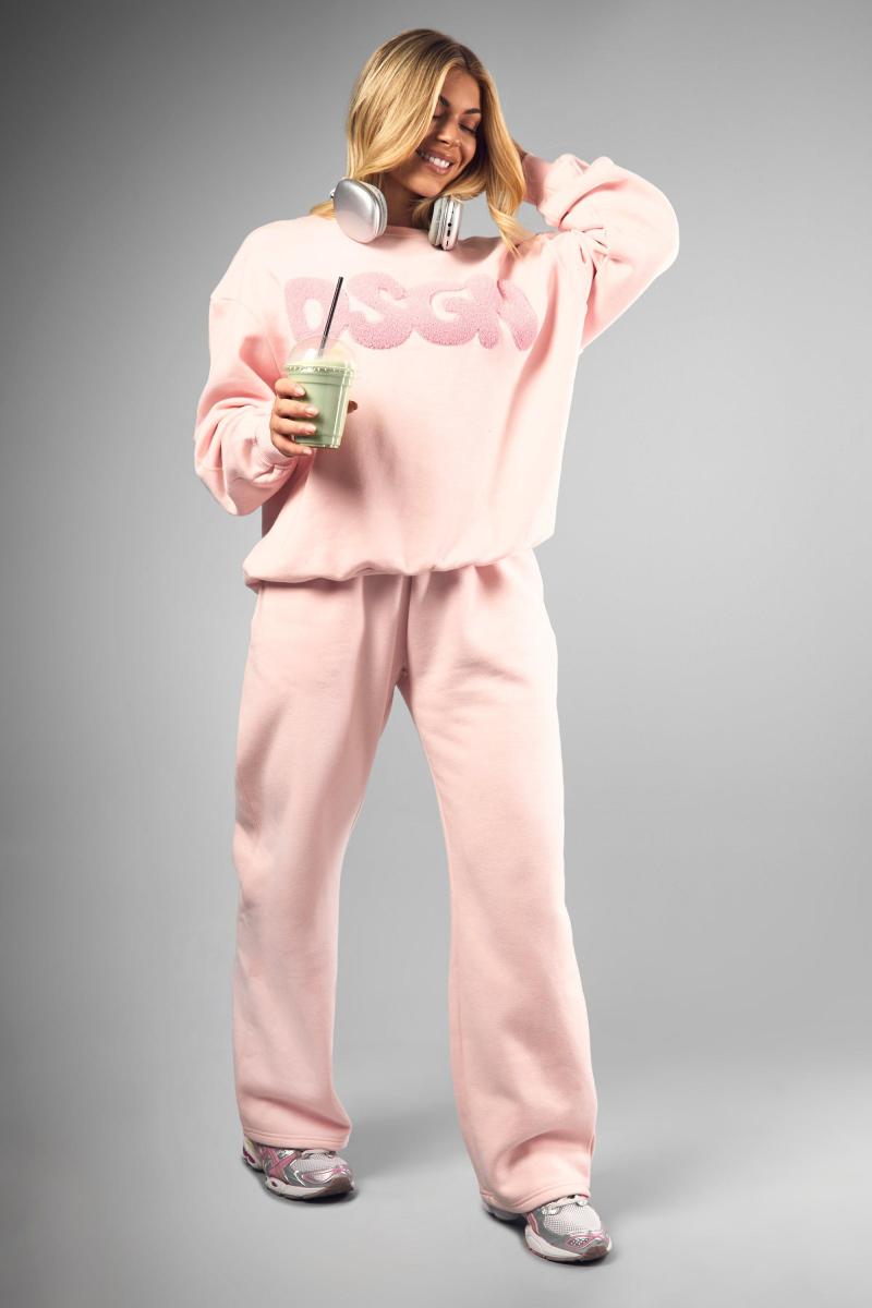 Dsgn Toweling Applique Straight Leg Jogger