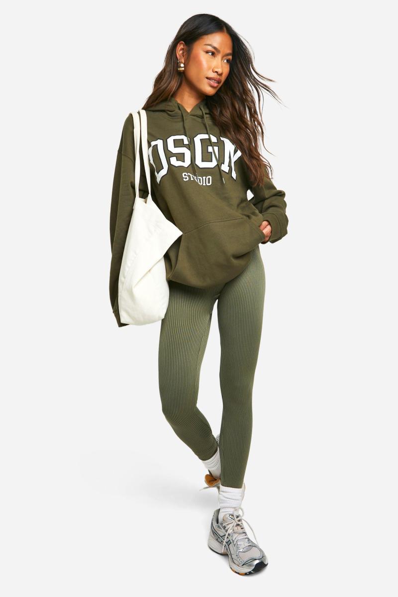 Контрастні безшовні реберні легінси