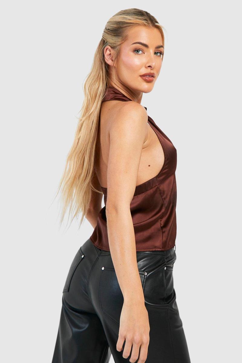 Атласна блузка кольору хакі