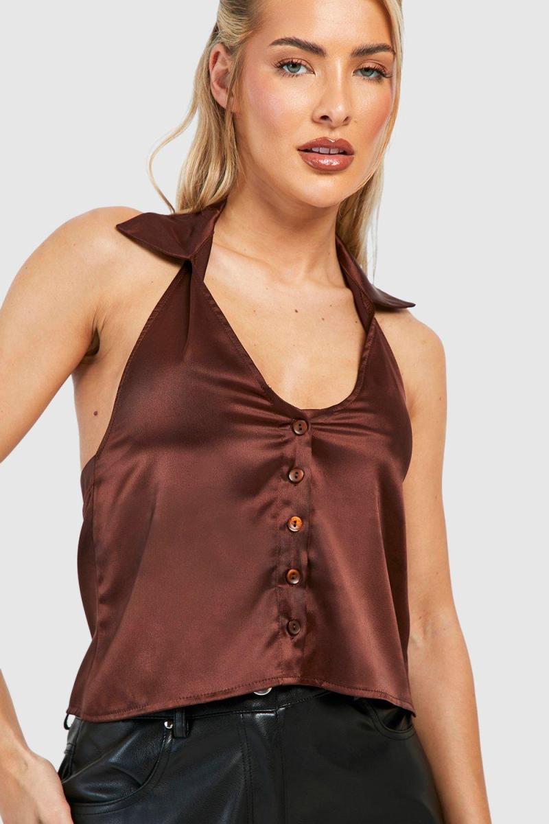 Атласна блузка кольору хакі