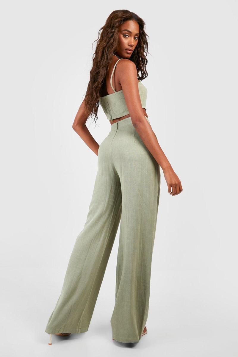 Білизняні змішані штани з прямими ногами