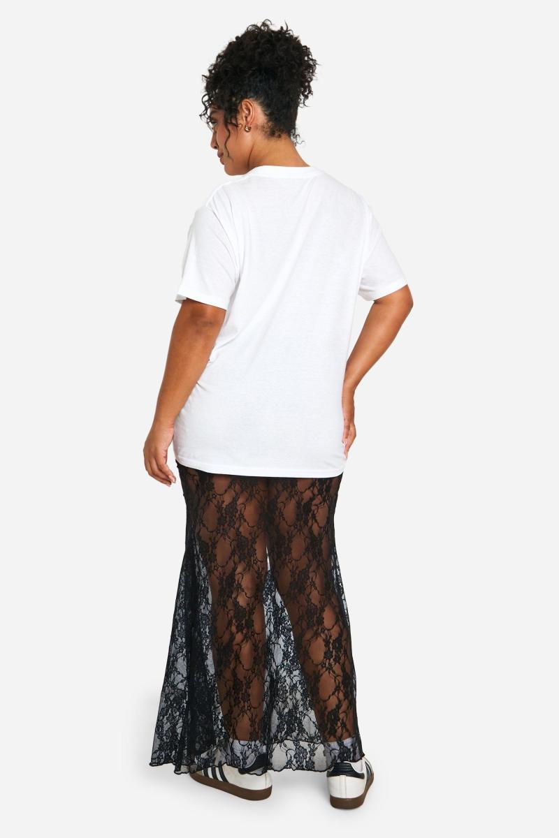 Плюс мереживна максі-спідниця-колонка