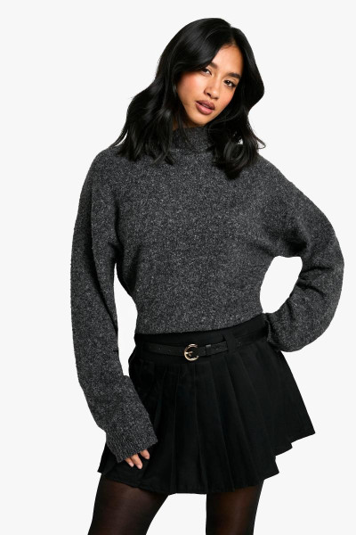 Плісирована міні-спідниця з мініатюрним поясом