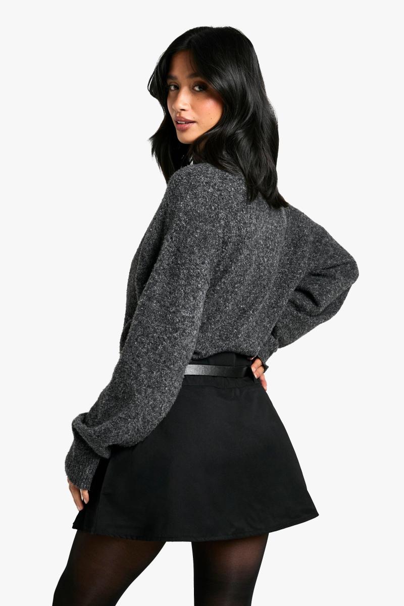 Плісирована міні-спідниця з мініатюрним поясом