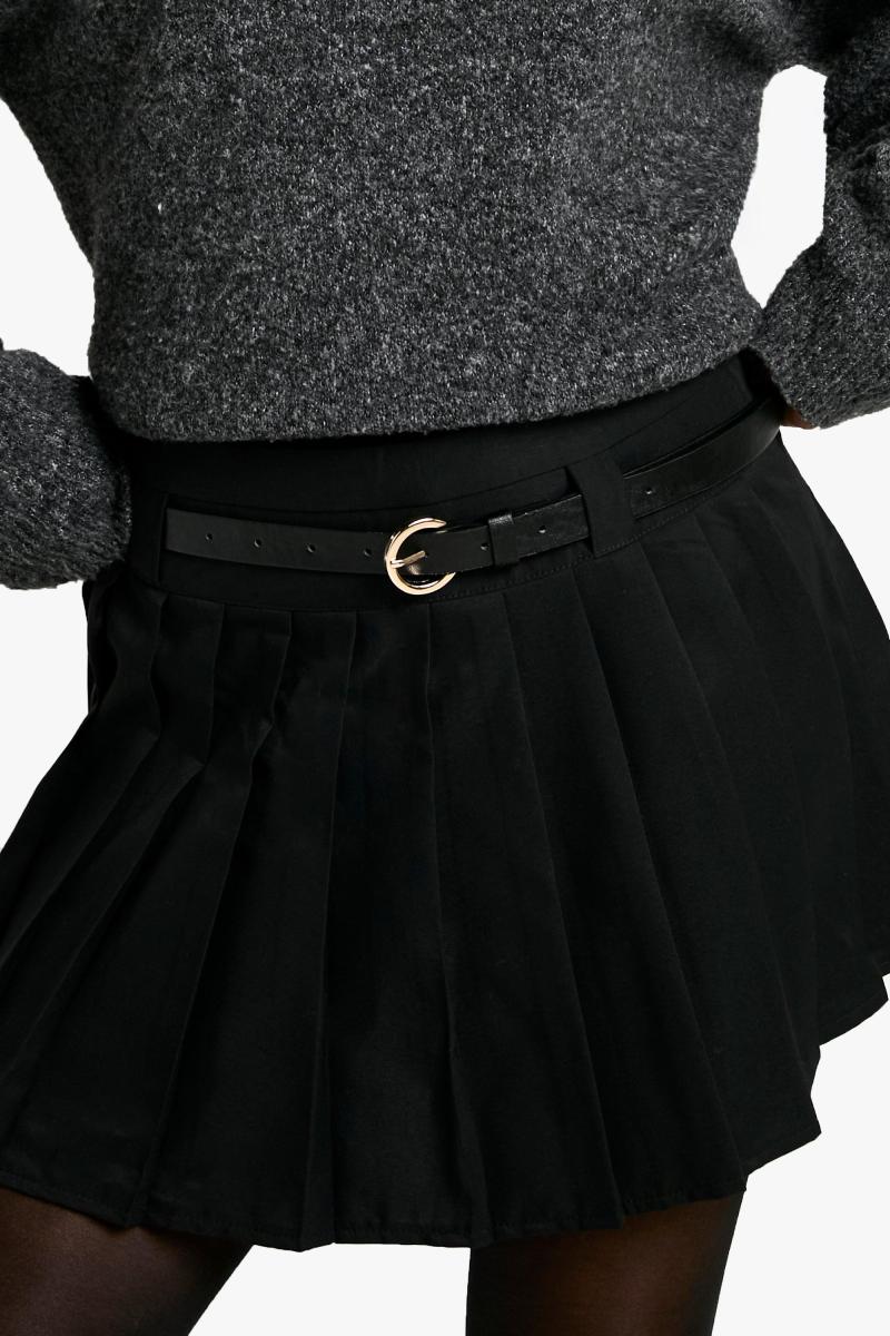 Плісирована міні-спідниця з мініатюрним поясом