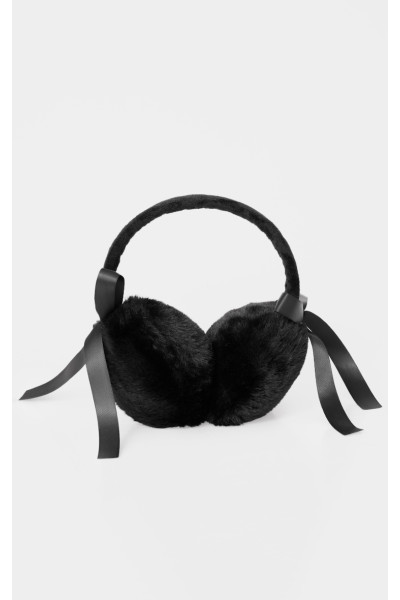 Чорні амбушюри зі штучного хутра