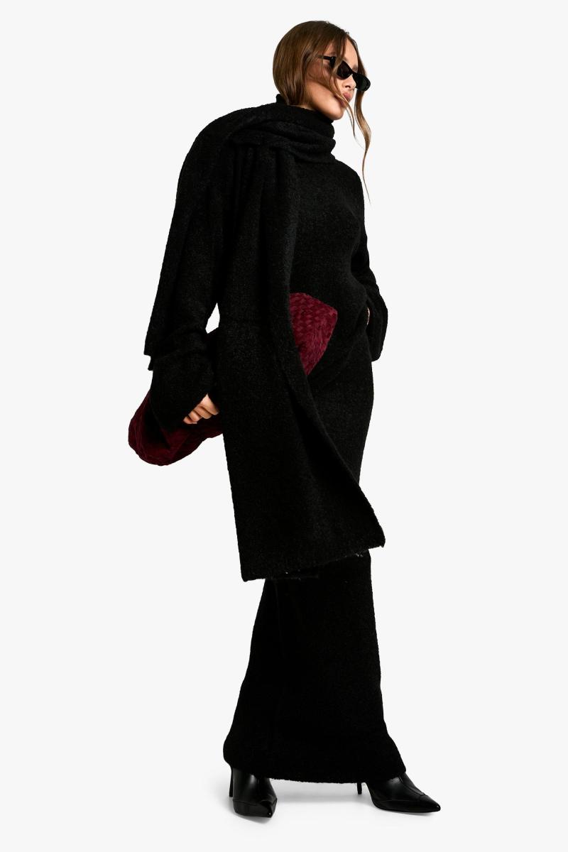 Трикотажний трикотажний джемпер, максі-спідниця та шарф від Borg