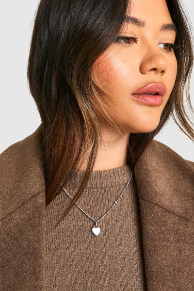 Намисто-серце з білої емалі