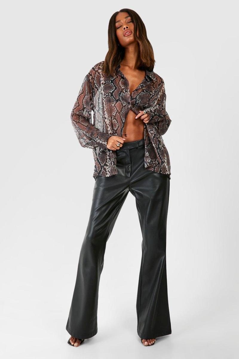 Шифонова сорочка зі змійковим принтом