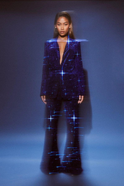 Оксамитові брюки з паєтками та кльош