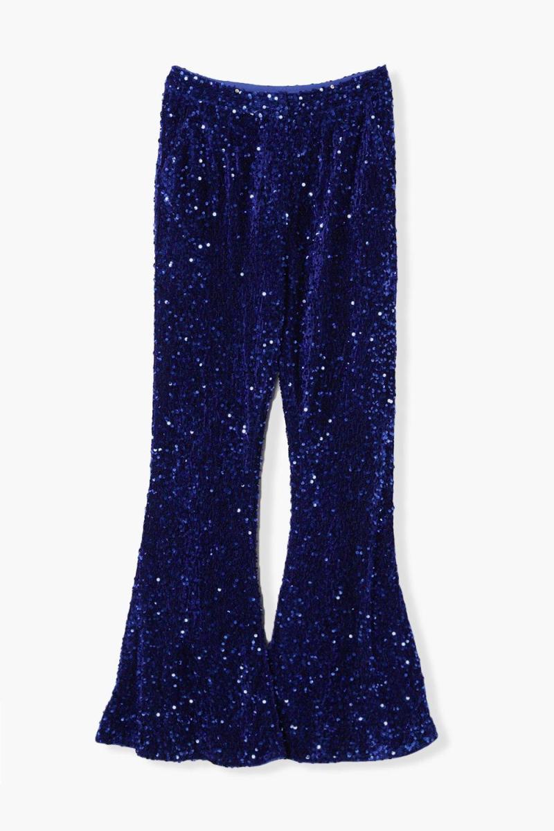 Оксамитові брюки з паєтками та кльош