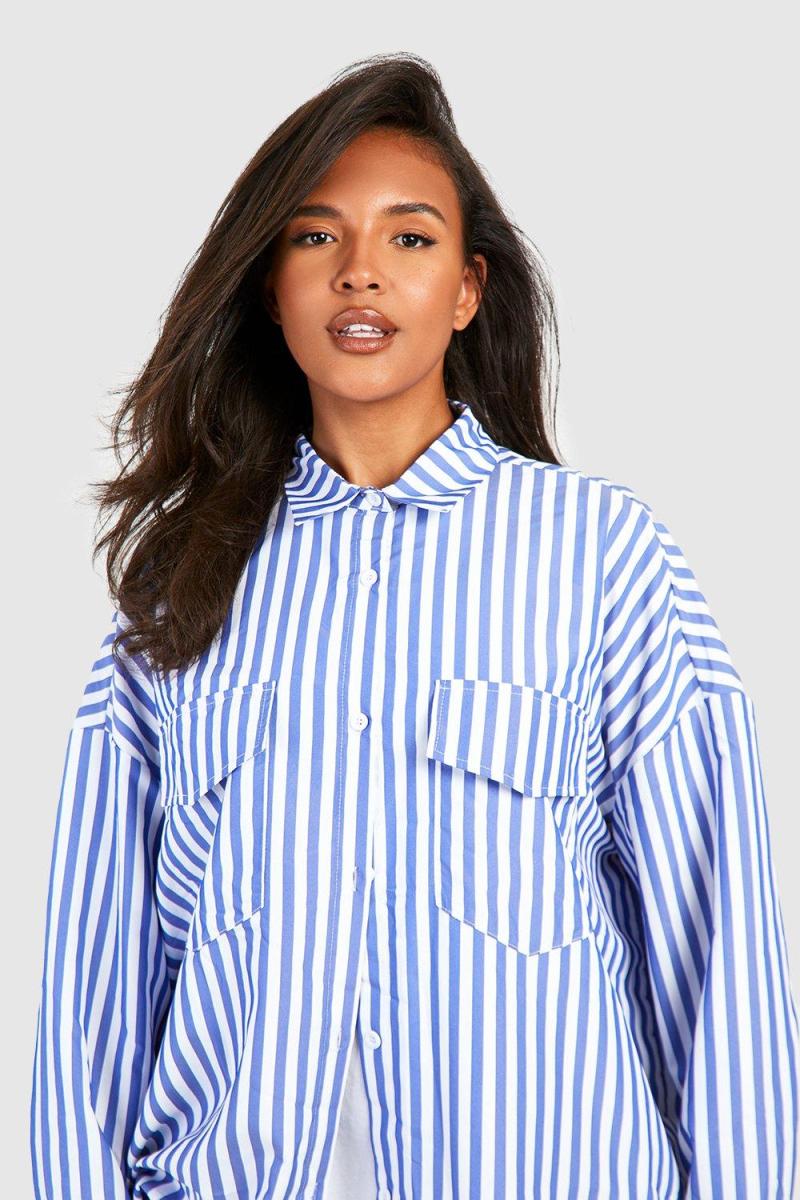 Додаткова універсальна сорочка в смужку великого розміру