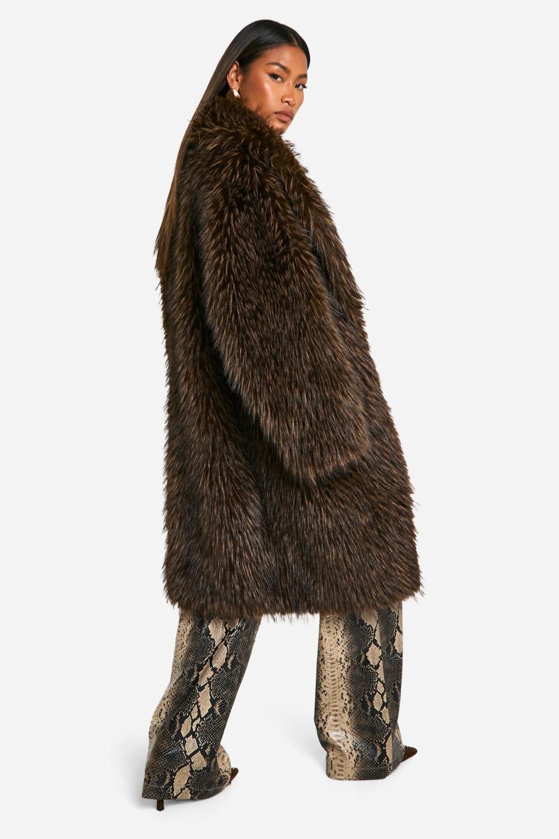Пальто Midaxi зі штучного хутра преміум-класу у вінтажному стилі