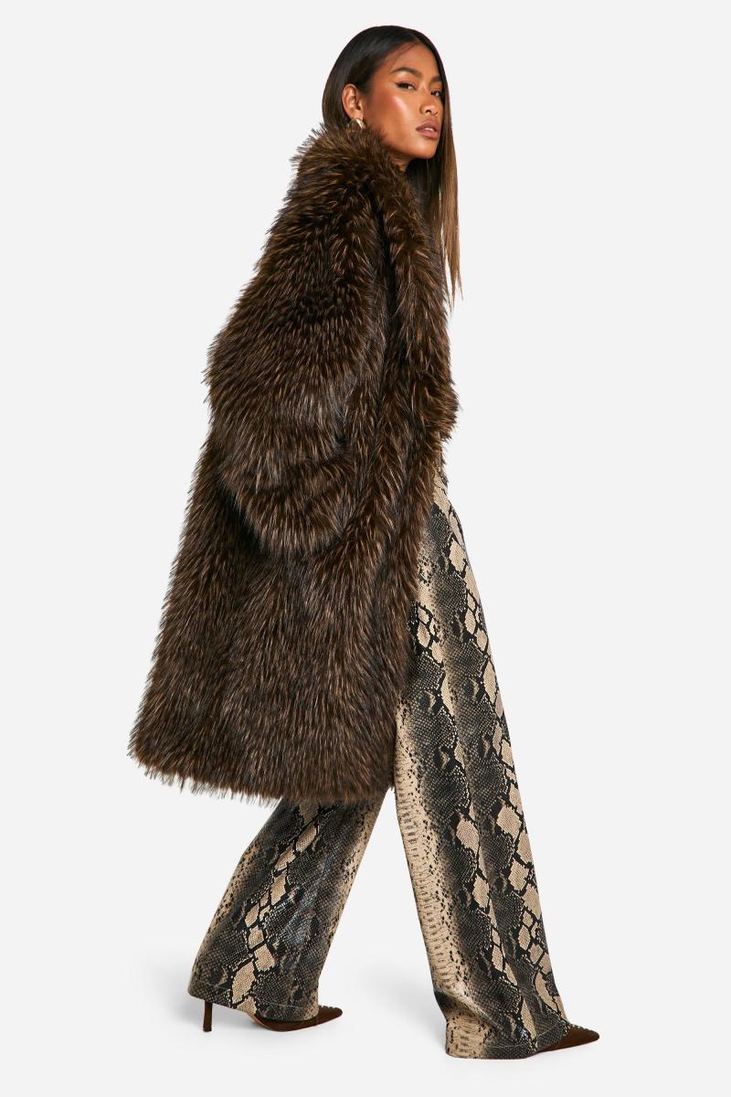 Пальто Midaxi зі штучного хутра преміум-класу у вінтажному стилі