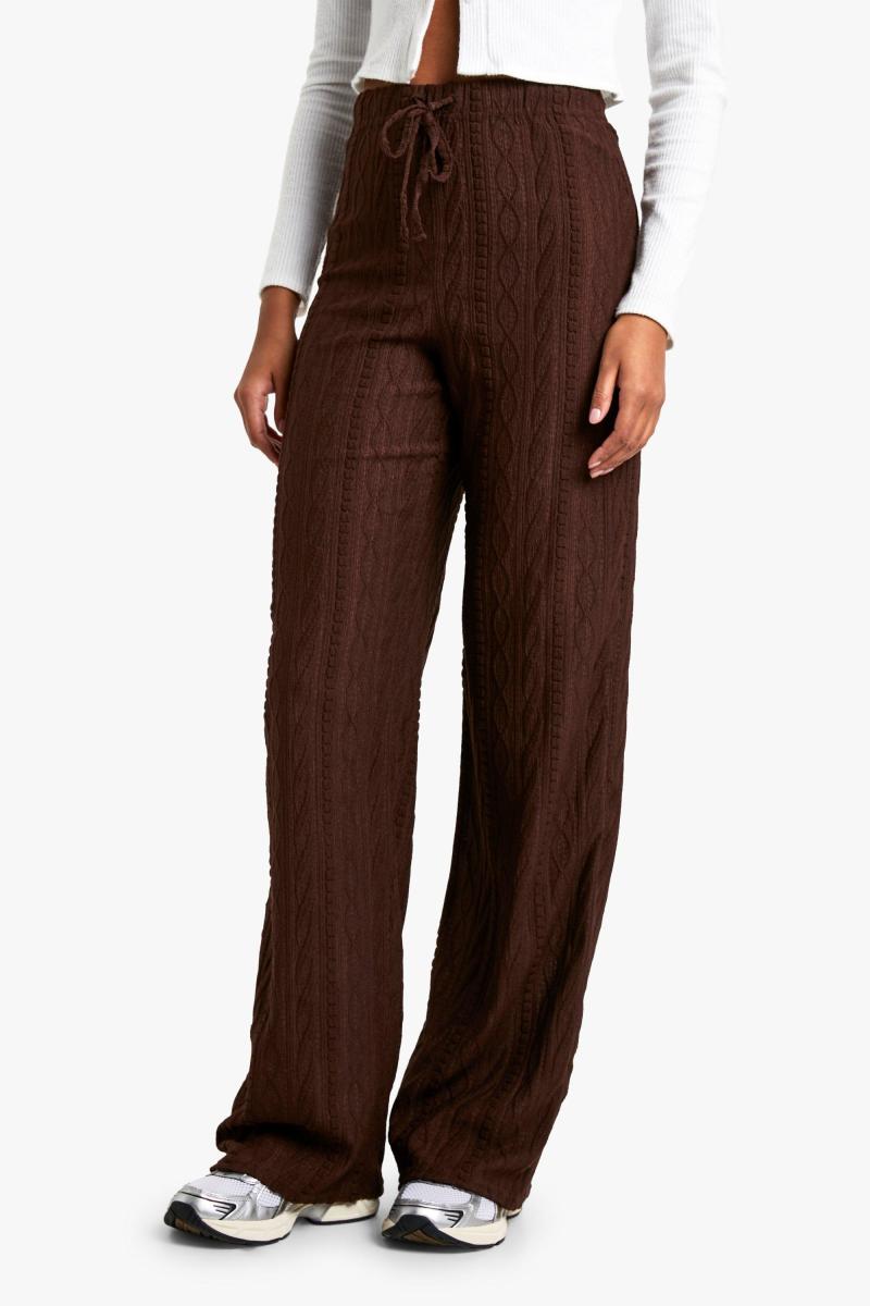 Високі трикотажні широкі брюки