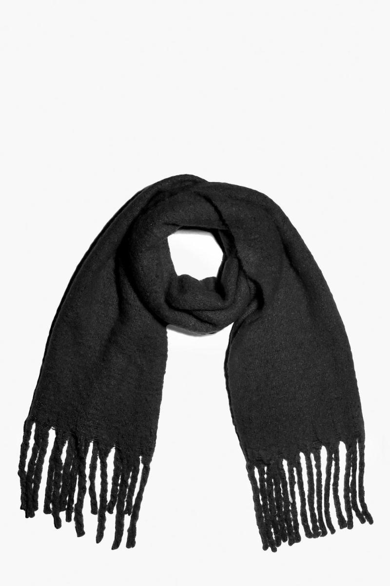 Масивний оверсайз шарф з бахромою