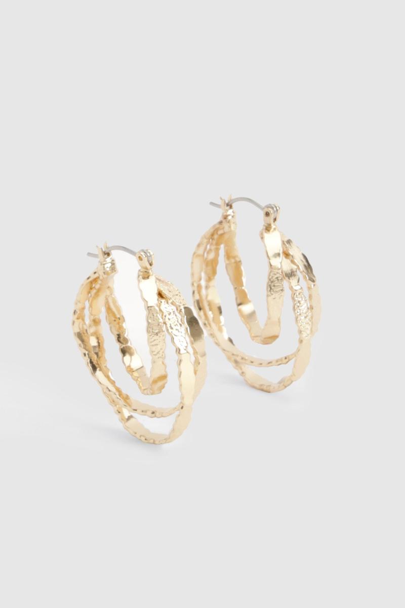 Текстуровані потрійні сережки-кільця