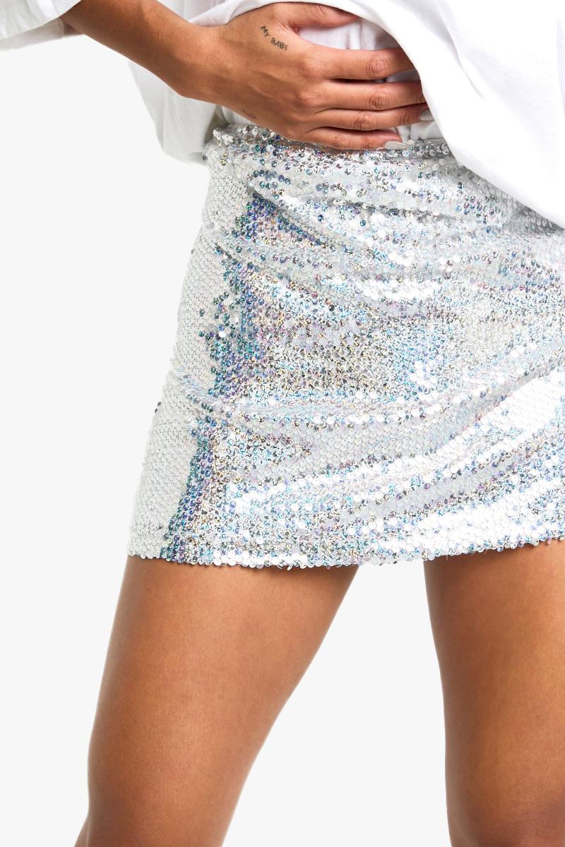 Міні-спідниця з райдужними блискітками