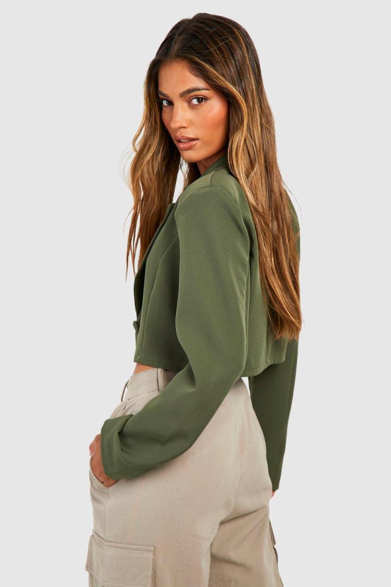 Базовий плетений укорочений блейзер на один гудзик