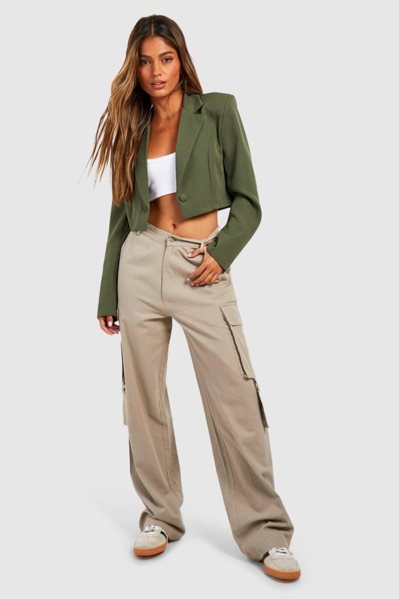 Базовий плетений укорочений блейзер на один гудзик